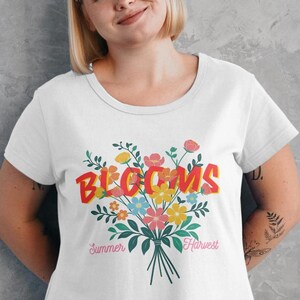 Floral Teacher T-Shirt: Back to School Gift, Summer Harvest Blooms