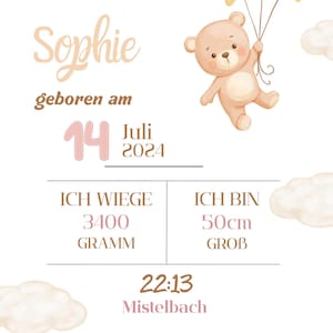 Babyposter Geburtsdaten