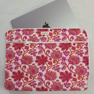Indische Handgefertigte Laptoptasche, Gesteppte Laptophülle aus Baumwolle, Blockprint-Macbook-Abdeckung, Damenhandtasche, Bürogeschenk für Ihn, iPad Schutz