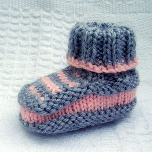 Hand knit baby booties Striped Booties image 4