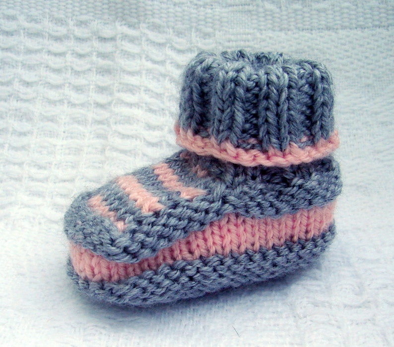 Hand knit baby booties Striped Booties image 4