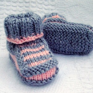 Hand knit baby booties Striped Booties image 3