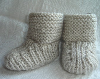 Hand knit baby booties - 'Prairie Booties'