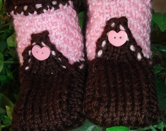 Hand knit baby booties- Cowboy Boot-ies