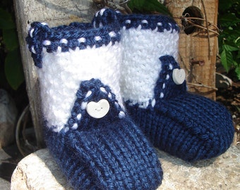 Hand knit baby booties - Cowboy Boot-ies