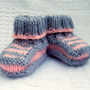 Hand knit baby booties Striped Booties image 2