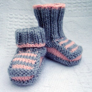 Hand knit baby booties Striped Booties image 5