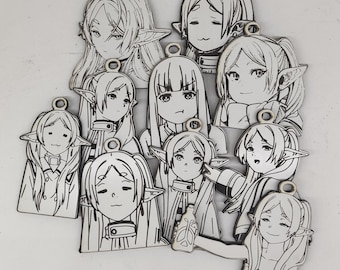 Frieren Schlüsselanhänger Laser-Datei - SVG, DXF, LBRN2 - Anime Gravur Digitaler Download für Laserschneider