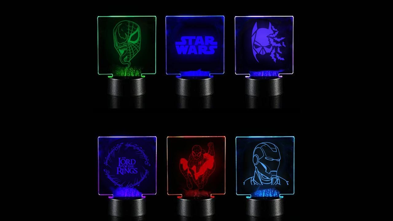 Lampendesign-Dateien | Lasergravur 125 SVGs und 125 LBRN2 für LED-Nachtlichter | Sofortige digitale Downloads
