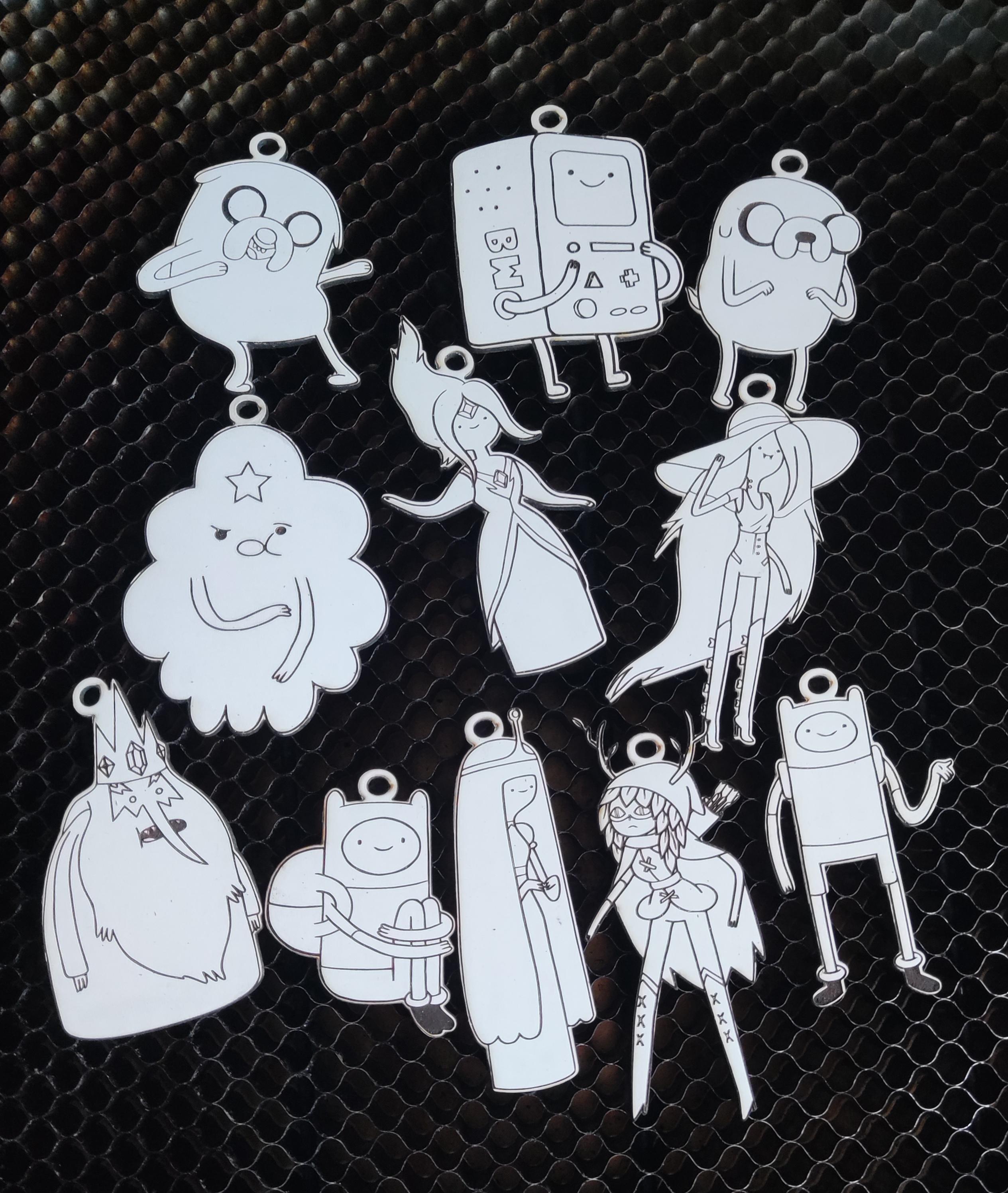 Adventure Time Keychain Design File: Laser Cut SVG, DXF, LBRN2 - Etsy