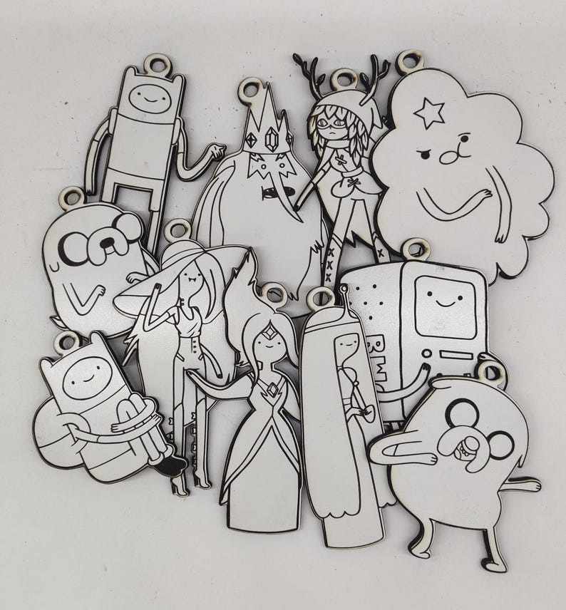 Adventure Time Keychain Design File: Laser Cut SVG, DXF, LBRN2 - Etsy