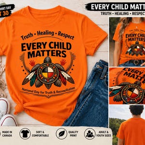 Every Child Matters Shirt Canada | Orange Shirt Day 2026 | Truth and Reconciliation Shirt | Indigenous Support Tee | Sept 30 Orange Shirt