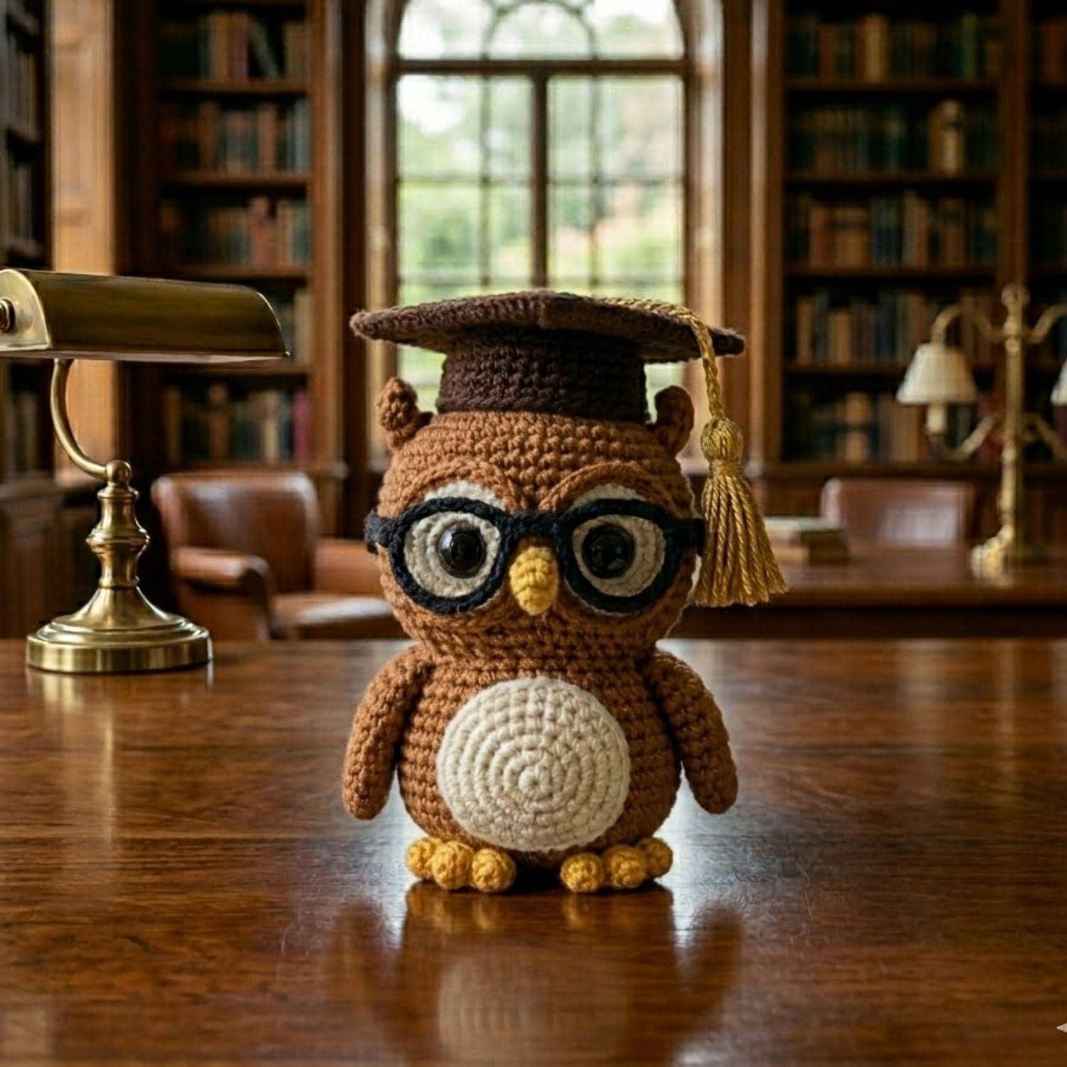 Handmade Crochet Owl Doll, Kawaii Amigurumi Owl, Cute Plush Owl Toy, Graduation Gift, Soft Stuffed A
