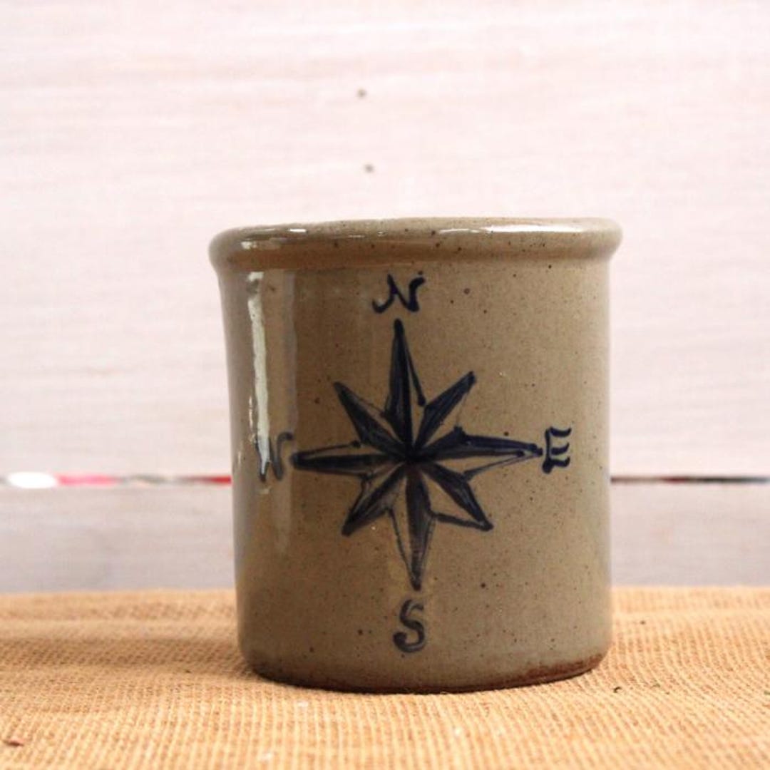 Candle Crock- Compass by Rowe Pottery for Cozy Homes - Etsy