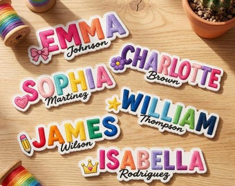 Custom Name Embroidered Patch, Rainbow Name Patch, Back to School Patch, Backpack Patch, Personalized Patch