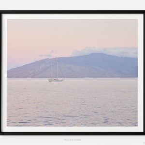 Boat At Sunrise Near Maalaea Bay In Kihei, A Maui Hawaii Fine Art Photography Print, Art For Gratitude