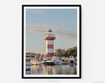 Harbour Town Lighthouse And Boats At Sunset, Hilton Head Island Fine Art Photography Print, In Sea Pines Plantation, Art For Gratitude