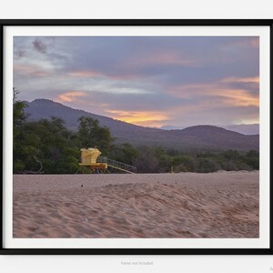 Sunrise At Makena Beach (Big Beach), A Maui Hawaii Fine Art Photography Print, With Lifeguard Tower,  Art For Gratitude