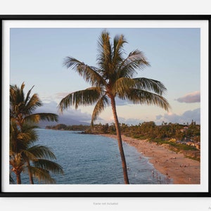 Sunset At Kamaole Beach In Kihei, A Maui Hawaii Fine Art Photography Print, With Palm Trees, Art For Gratitude