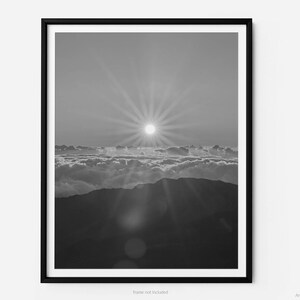 Haleakalā Summit At Sunrise, Haleakalā National Park Black And White Fine Art Photography Print, In Maui Hawaii, Art For Gratitude