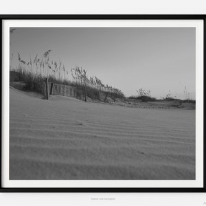 Palmetto Dunes Beach At Sunrise, Hilton Head Island Black And White Fine Art Photography Print, With Sand Dunes, Art For Gratitude