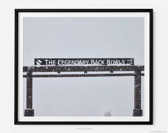 Legendary Back Bowls Sign At Vail Ski Resort, Fine Art Photography Print, Vail Colorado Wall Art