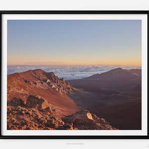 Haleakalā Summit View Into Volcanic Crater at Sunrise, Haleakalā National Park Fine Art Photography Print, In Maui Hawaii, Art for Gratitude