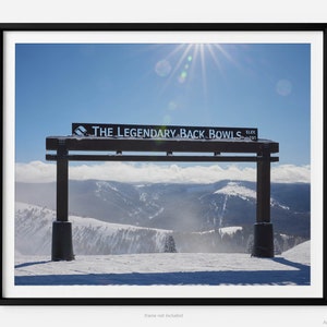 Legendäre Back Bowls Schild im Wintersportort Vail, Vail Fine Art Fotografie Druck, Vail Colorado Wandkunst, Kunst für Dankbarkeit