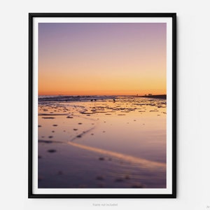 Calm Ocean Sunset at Palmetto Dunes, Hilton Head Island Fine Art Photography Print, Sandpipers On Beach