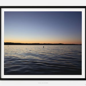 Torch Lake At Sunset, Fine Art Photography Print, In Michigan, Summer, With Buoys, Art For Gratitude.