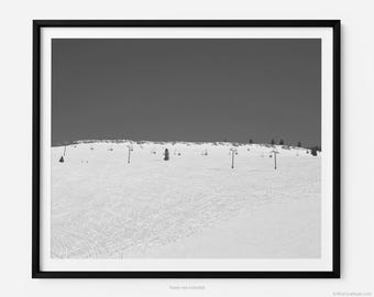 Orient Express Lift At China Bowl, A Vail Colorado Black And White Fine Art Photography Print, At Vail Ski Resort, Legendary Back Bowls