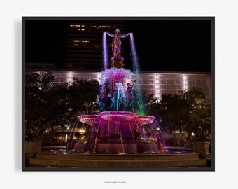 Fountain Square Cincinnati Photography Print, A Historic Landmark, With Statues And Water, In Downtown Cincinnati Ohio, by Art For Gratitude