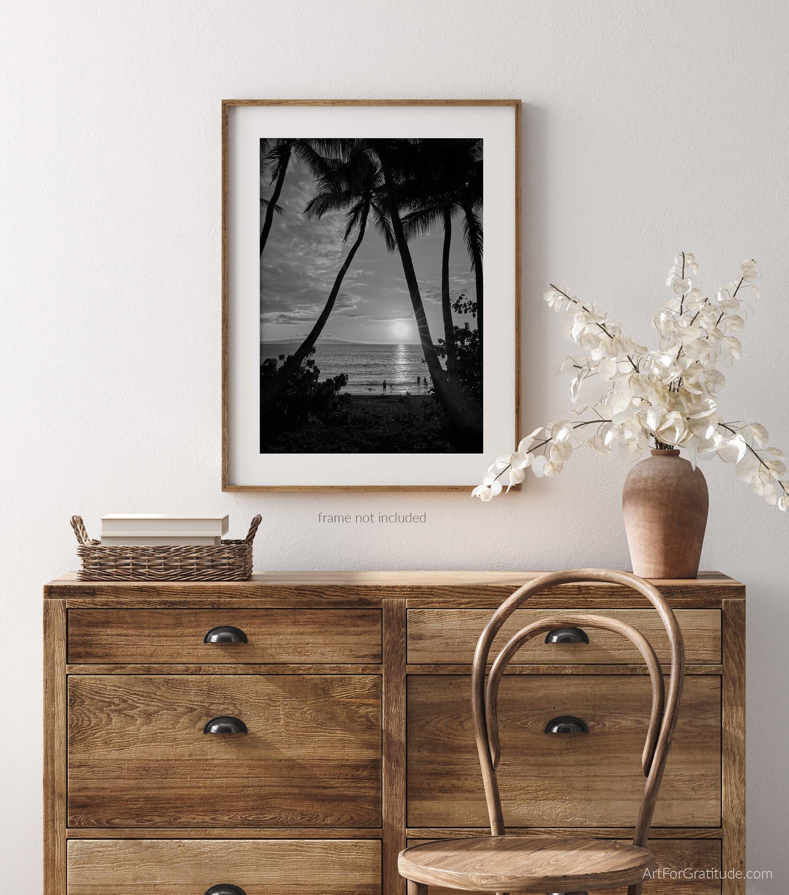 Sunset at Ulua Beach in Wailea, A Maui Hawaii Black and White Fine Art ...