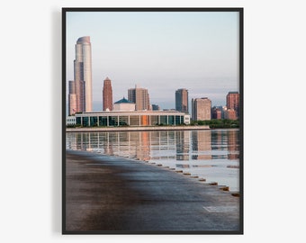 Chicago Photography Print Of Shedd Aquarium, During Summer, At Sunrise, On Lake Michigan, Along Bike Path. Art For Gratitude