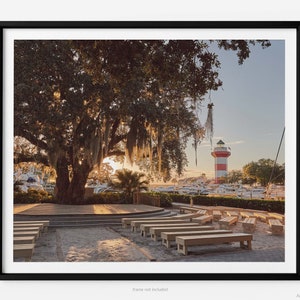 Tramonto a Harbour Town a Liberty Oak, stampa fotografica artistica di Hilton Head Island, a Sea Pines, Art For Gratitude