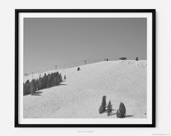 Tea Cup Express Lift And Genghis Khan Run, A Vail Colorado Black And White Fine Art Photography Print, At Vail Ski Resort