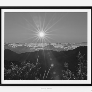 Haleakalā Summit At Sunrise, Haleakalā National Park Black And White Fine Art Photography Print, In Maui Hawaii, Art For Gratitude