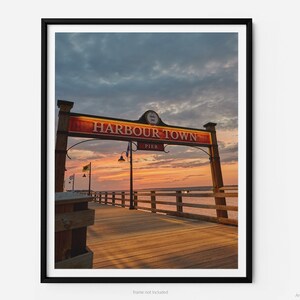 Harbour Town Pier Dock Sign At Sunset, Hilton Head Island Fine Art Photography Print, In Sea Pines, Art For Gratitude
