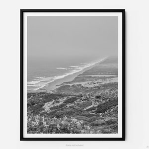 Point Reyes South Beach Overlook, Fine Art Photography Print, In Marin County California, Wall Art, Black And White Print, Art For Gratitude