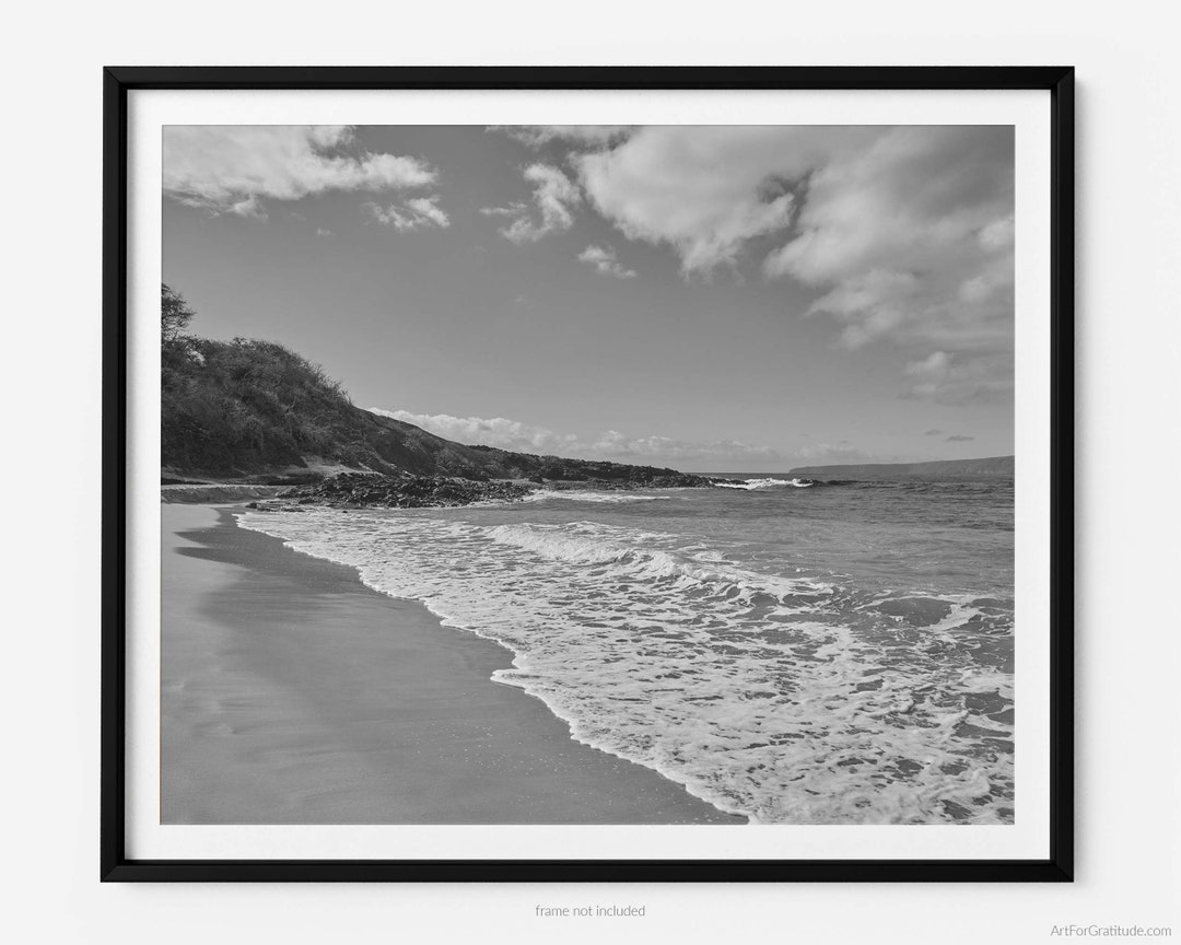 Little Beach in Maui, A Maui Hawaii Black and White Fine Art ...
