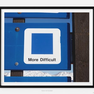 Blau Ski Hill (Trail) Schild, Vail Colorado Fine Art Fotografie Druck, Kunst für Dankbarkeit