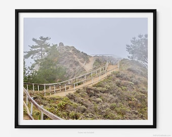 Muir Beach Overlook Trail, Fine Art Photography Print, In Marin County California, Winding Hiking Trail, Wall Art, Summer, Art For Gratitude