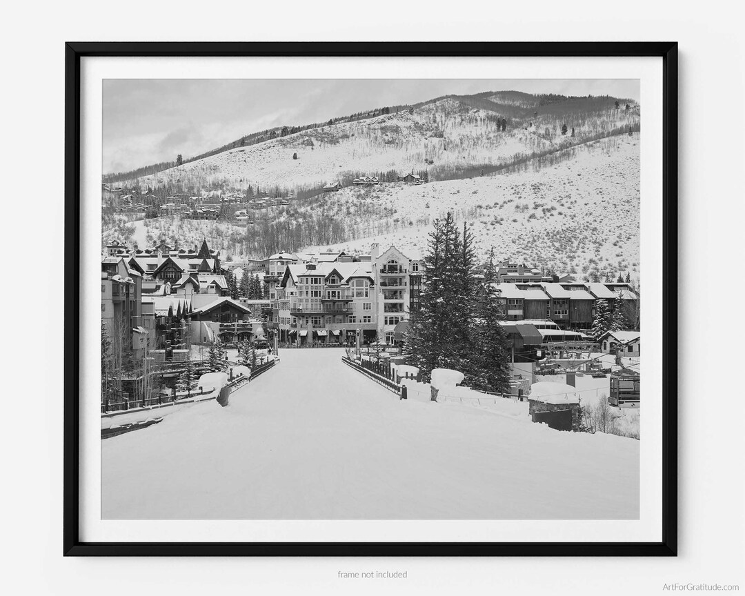 Lionshead Village in Vail Colorado Black and White Fine Art Etsy