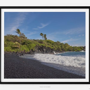 Black Sand Beach At Waiʻānapanapa State Park, A Maui Hawaii Fine Art Photography Print, Pa‘iloa Beach, In Hana, Art For Gratitude