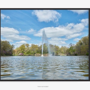 Mirror Lake Fountain no Eden Park, Cincinnati Photography Print, Uma cena de primavera, Arte para gratidão