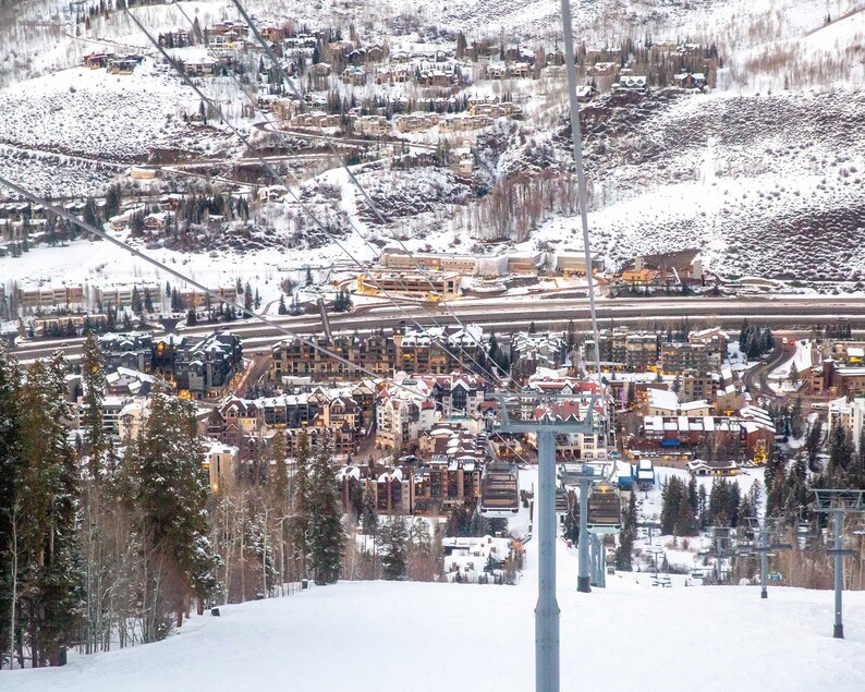 Art For Gratitude From Eagle Bahn Gondola at Vail Ski Resort View of Lionshead And Vail Square Vail Colorado Photography Print
