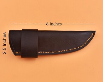 Handmade Leather Knife Sheath - Durable Belt Loop Cover for Hunting knives ,Universal Case