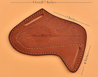 Handmade Leather Knife Sheath, 7 inch Full-Grain Leather, Universal Sheath