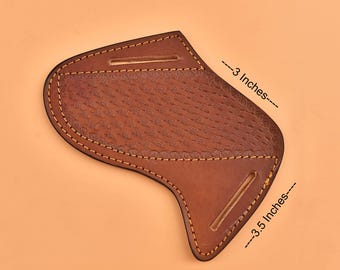 Handmade Leather Knife Sheath, 7-inch Full-Grain, Belt Loop Carry Universal Case
