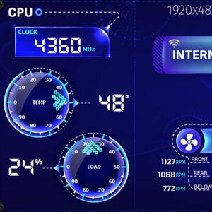 AIDA64 Sensor Panel Template - Chronos Borealis-77 | 1920x480 1920x720 1920x1080 2560x720 | Animated PC Monitor Skin